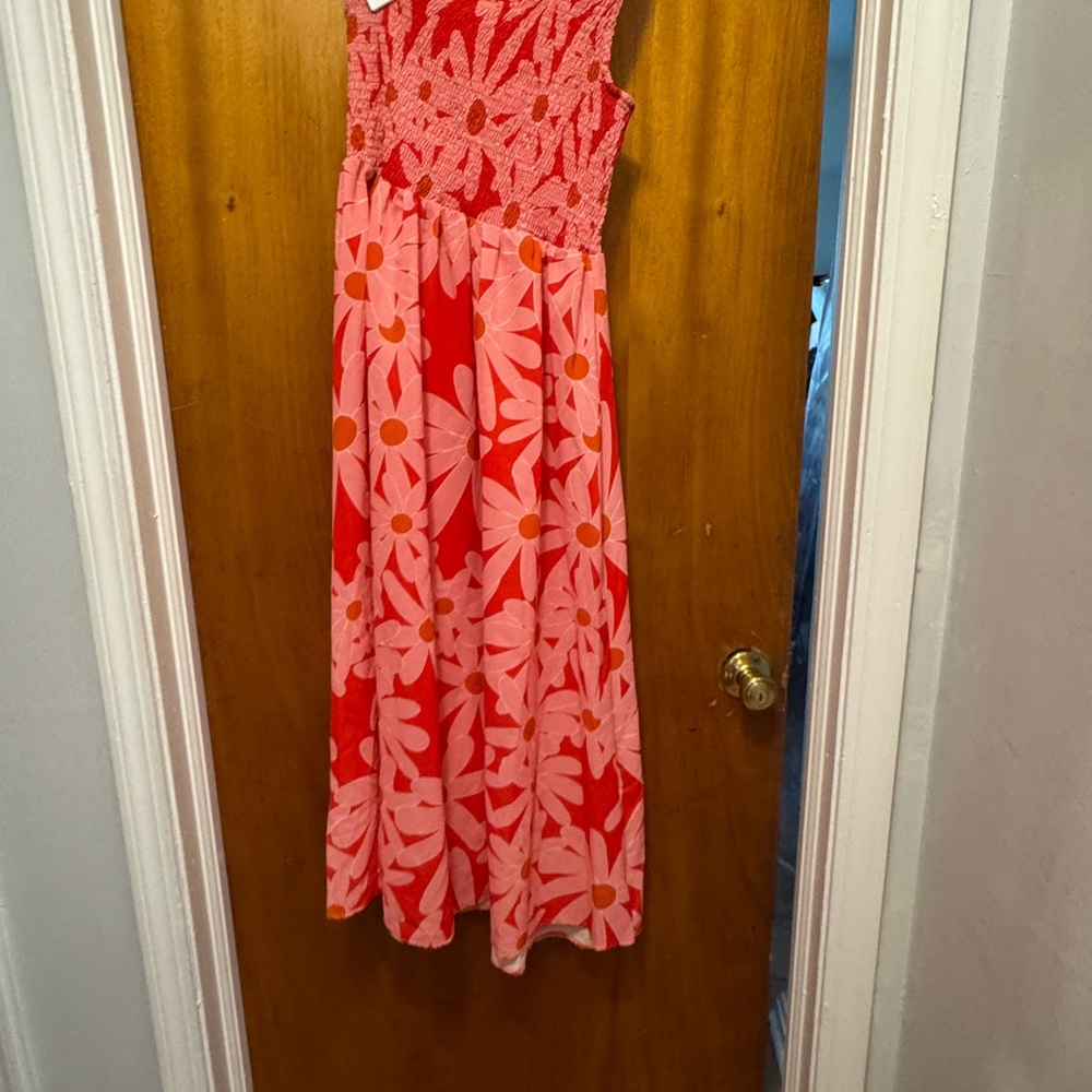 Floral Red and Pink Maxi Dress
